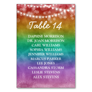 Numéro De Table Lumières Guirlandes à Ombre Arc-en-Ciel Mariage Ga