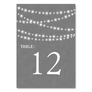 Numéro De Table Luminaires à crémaillère sur Burlap gris Numéro de