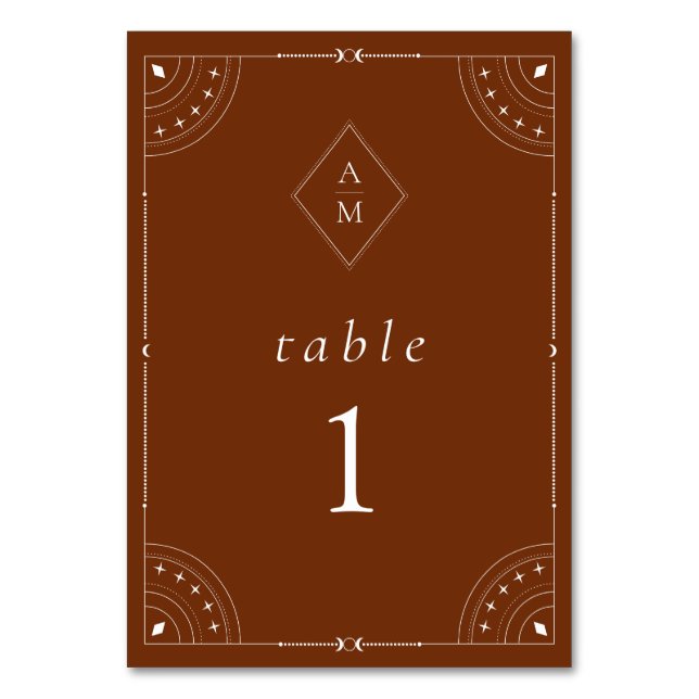 Numéro De Table Lune céleste et étoiles en terre cuite (Par défaut)