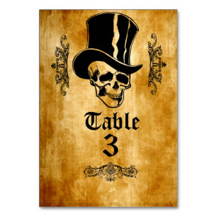 Numéro De Table M. Skull Party Table Cards de Halloween