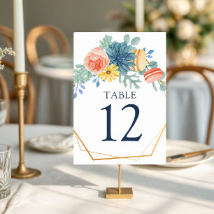 Numéro De Table Macaron floral Succulent   MARIAGE