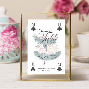 Numéro De Table Mad Hatter Aquarelle Vintage Alice au pays des mer