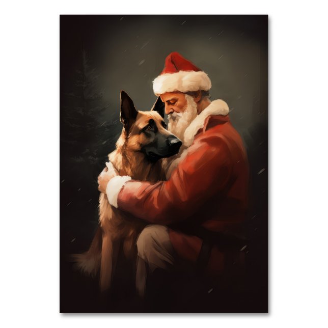 Numéro De Table Malinoi Belge Avec Noël Festif Du Père Noël (Par défaut)