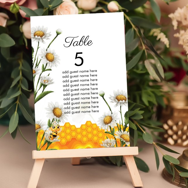 Numéro De Table Mama To Beem Honeypeb White Daisy (Créateur téléchargé)