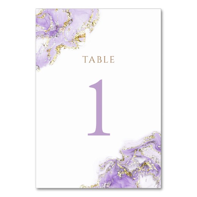 Numéro De Table marbre doré lavande Numéro de tableau 1 (Par défaut)