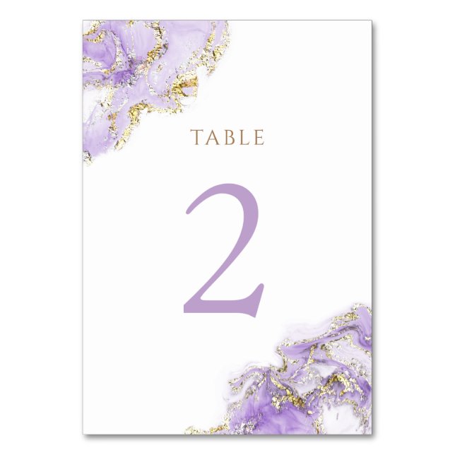 Numéro De Table marbre doré lavande Numéro de tableau 2 (Par défaut)