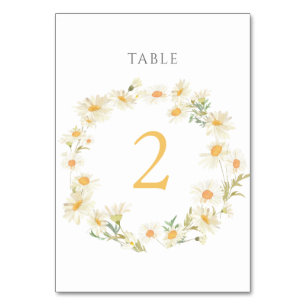 Numéro De Table marguerites d'aquarelle Tableau Numéro 2