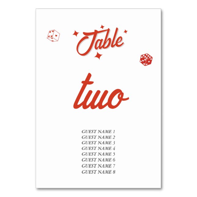 Numéro De Table Mariage à destination au casino de Las Vegas Ongle (Dos)