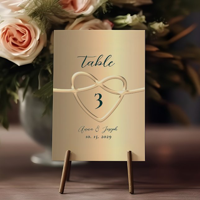 Numéro De Table Mariage à huile or élégant moderne (Créateur téléchargé)