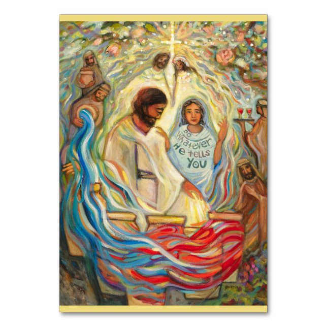 Numéro De Table Mariage à la Cana Prayer Card, John 2 (Par défaut)