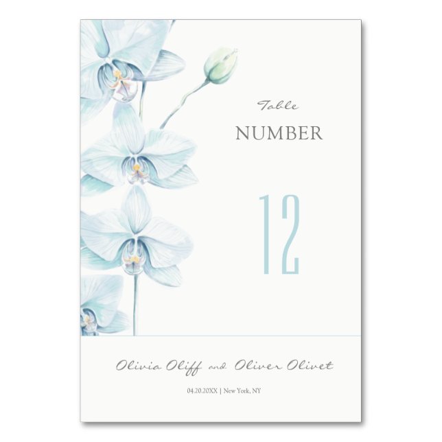 Numéro De Table Mariage à l'Orchidée Bleue Douce (Par défaut)