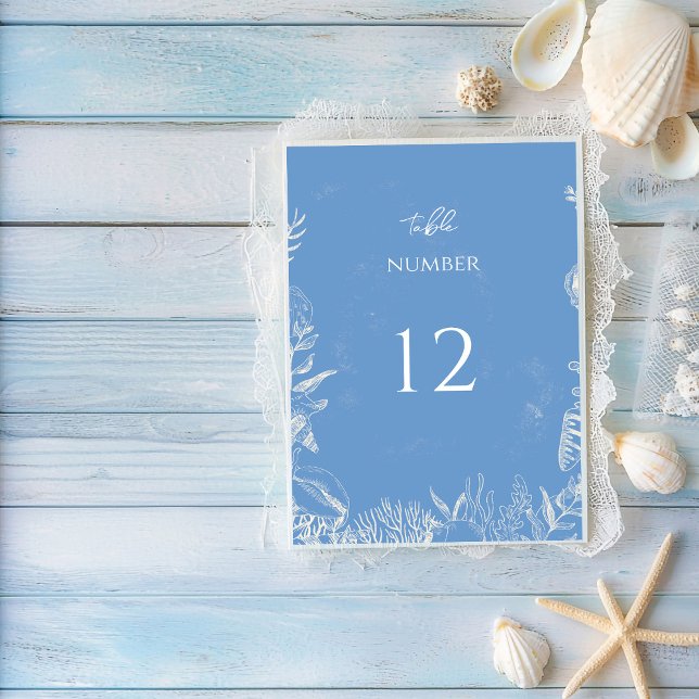Numéro De Table Mariage à thème Blue Toile Ocean (Créateur téléchargé)