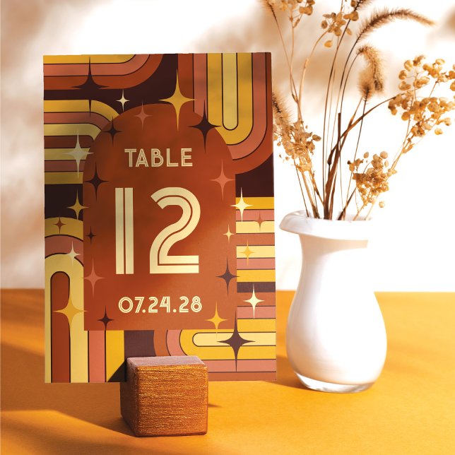 Numéro De Table Mariage arc-en-ciel des années 70 (Créateur téléchargé)