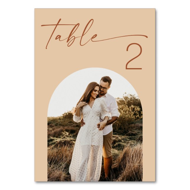 Numéro De Table Mariage au sable chaud pêche | Photo d'arch modern (Par défaut)