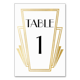 Numéro De Table Mariage blanc d'or du nombre 20s de Tableau d'art