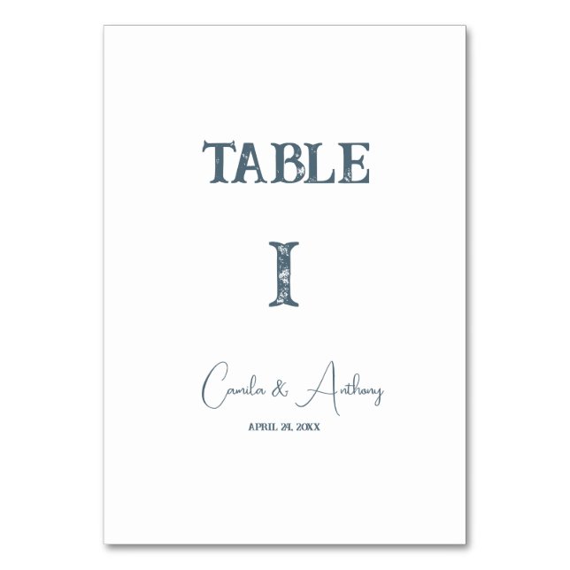 Numéro de table Mariage bleu (Par défaut)