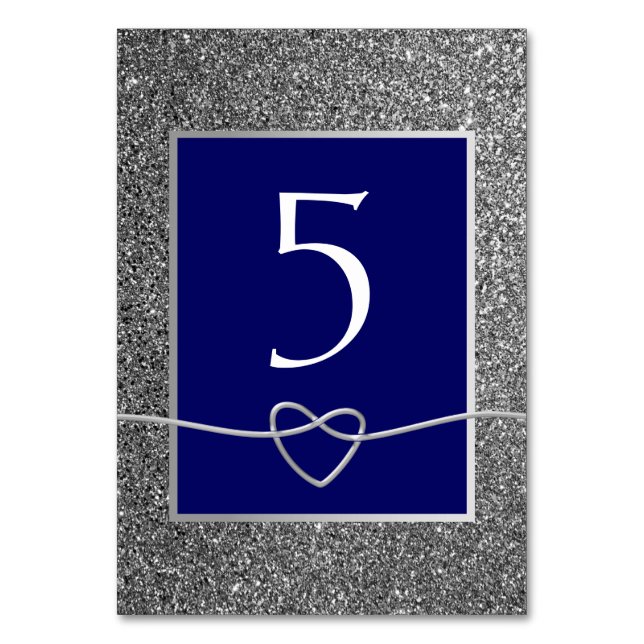 Numéro De Table Mariage bleu argenté (Par défaut)