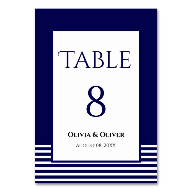 Numéro De Table Mariage Bleu Bleu de la Marine Numéro de tableau (Par défaut)