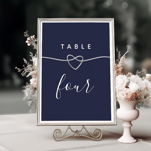 Numéro De Table Mariage bleu Chic Navy (Créateur téléchargé)