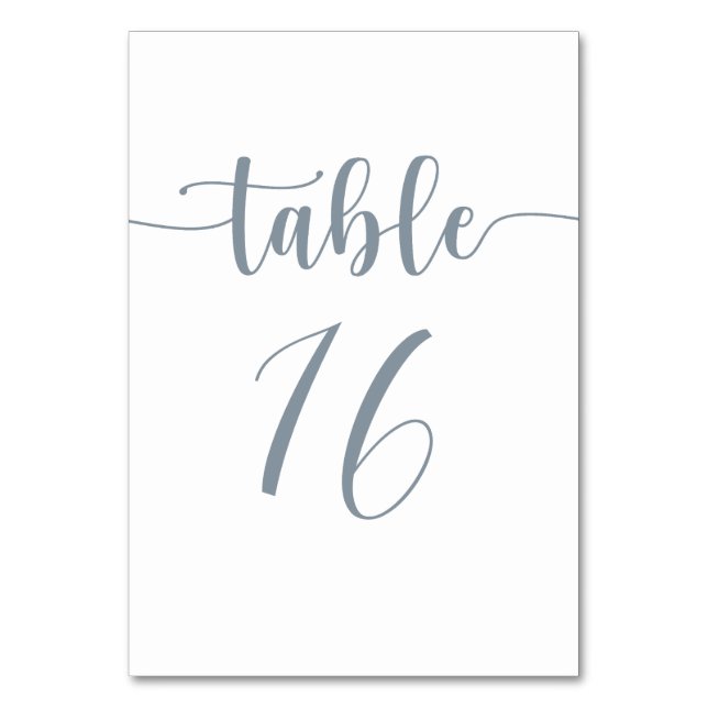 Numéro De Table Mariage bleu Dusty moderne (Par défaut)