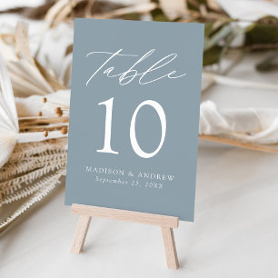 Numéro De Table Mariage bleu foncé moderne