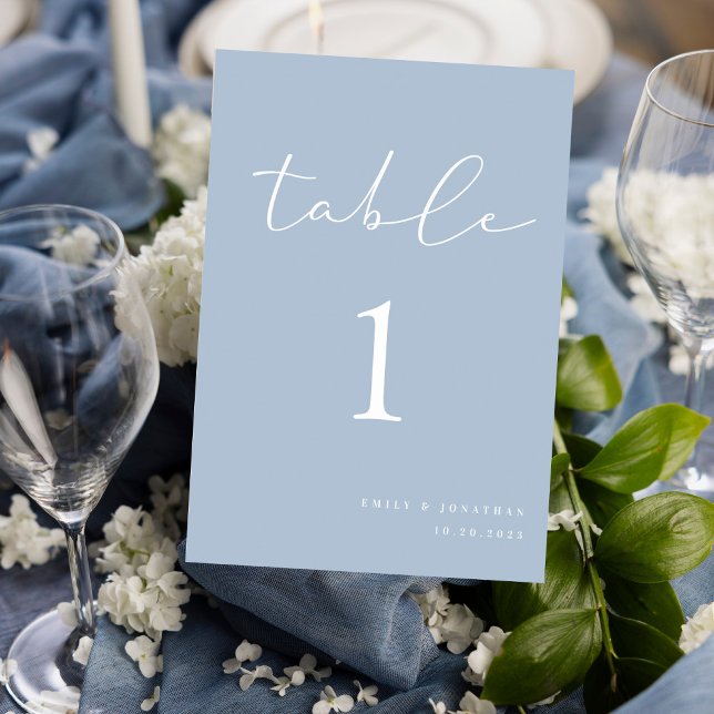 Numéro De Table Mariage bleu foncé simple et élégant (Créateur téléchargé)