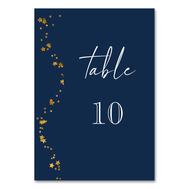 Numéro De Table Mariage bleu marine Starry Night (Par défaut)