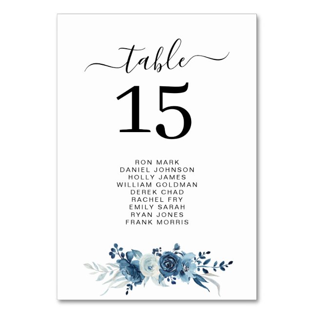 numéro de table mariage bleu moderne (Par défaut)