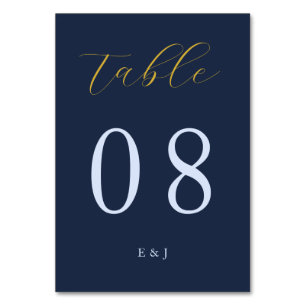 Numéro De Table Mariage bleu opulent