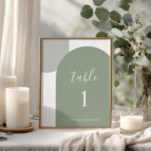 Numéro De Table Mariage Bohème Minimaliste Écriture à l'Arche de S