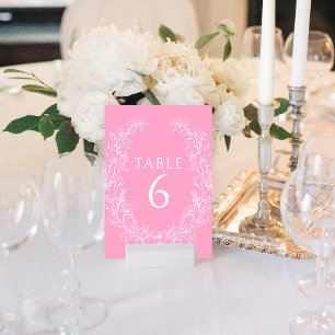 Numéro De Table Mariage bohème rose chaud