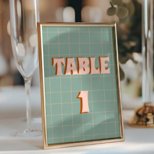 Numéro De Table Mariage Boho Super coloré rétro