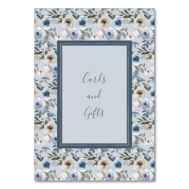 Numéro De Table Mariage botanique bleu et gris (Par défaut)
