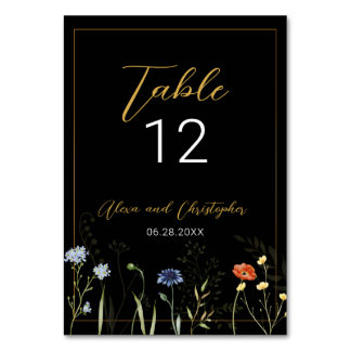 Numéro De Table Mariage Botanique Bohème Fleur Sauvage Maussade