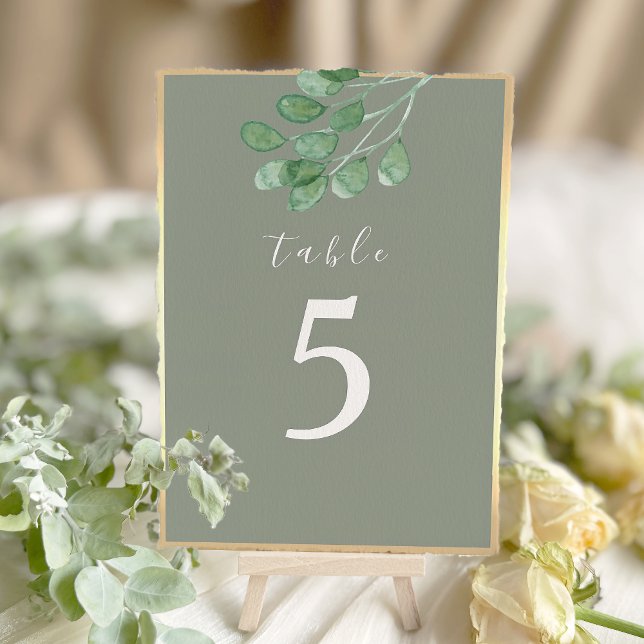 Numéro De Table Mariage botanique vert Sage Numéro de tableau (Créateur téléchargé)