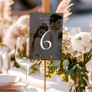 Numéro De Table Mariage Calligraphié Minimaliste Moderne Élégant