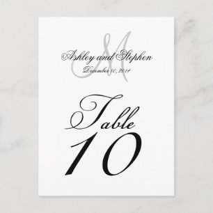 Numéro de table mariage Cartes Nom du monogramme D