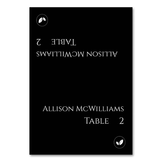Numéro De Table Mariage Cartes-Végétarien-Noir et Blanc (Par défaut)