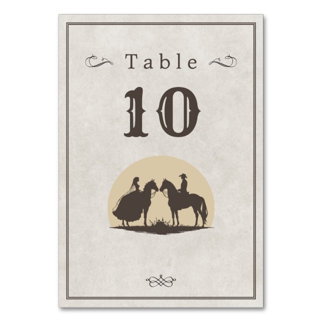 Numéro De Table Mariage casquette Wild West cowboy (Dos)