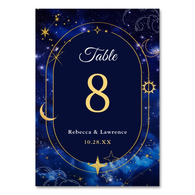 Numéro De Table Mariage céleste bleu élégant (Par défaut)