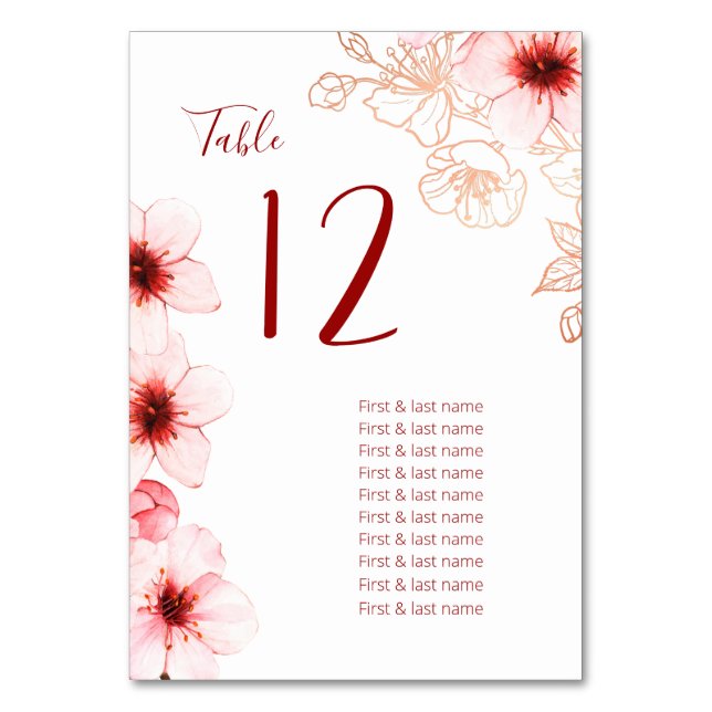 Numéro De Table Mariage Cherry Blossoms (Par défaut)