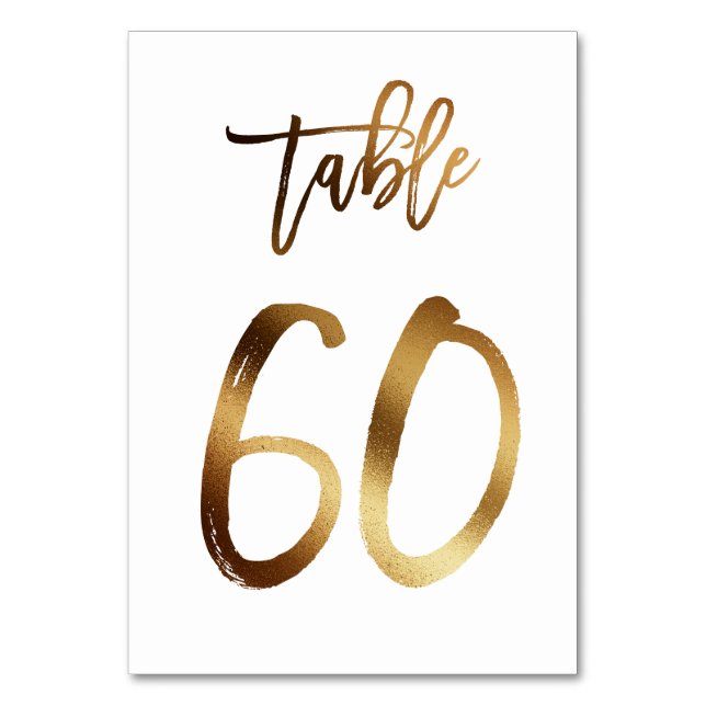 Numéro de table mariage chic de feuille d'or | Tab (Par défaut)