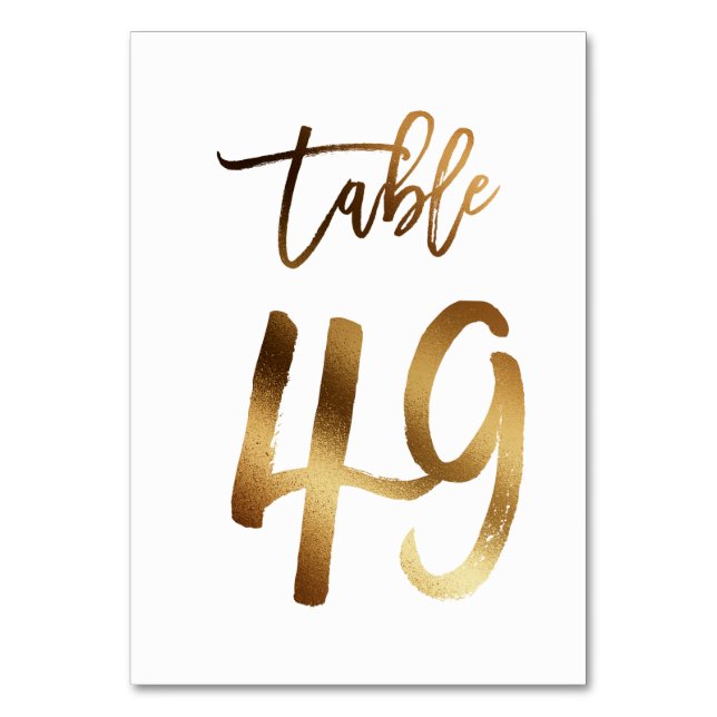 Numéro de table mariage chic de feuille d'or | Tab (Par défaut)