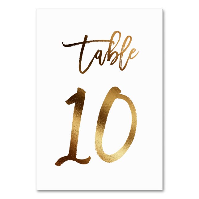 Numéro de table mariage chic de feuille d'or | Tab (Par défaut)