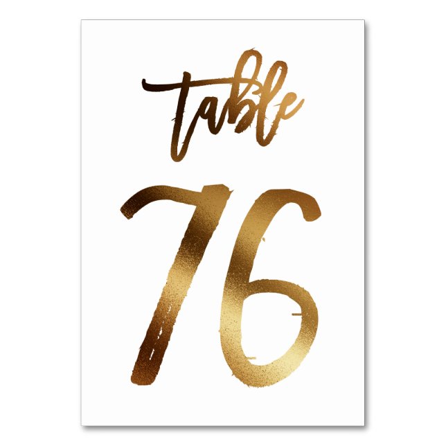 Numéro de table mariage chic de feuille d'or | Tab (Par défaut)
