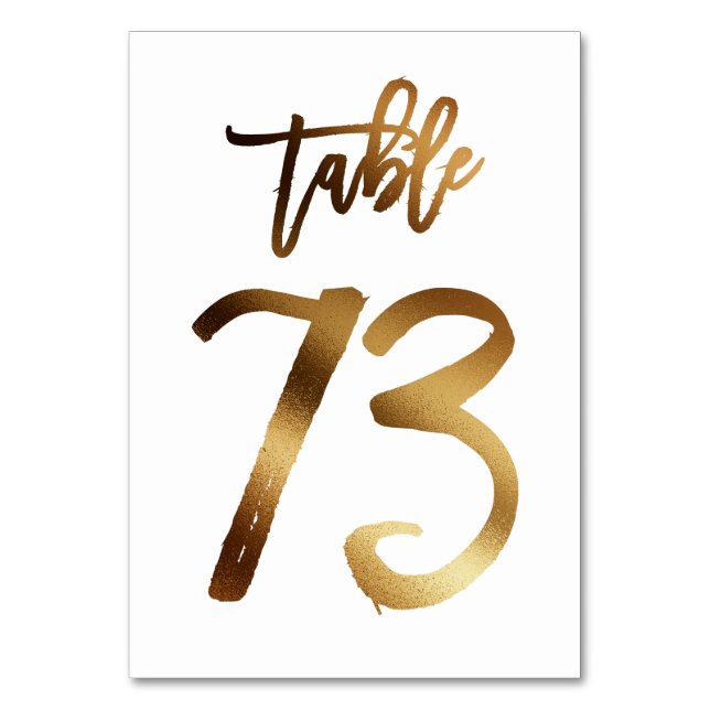 Numéro de table mariage chic de feuille d'or | Tab (Par défaut)