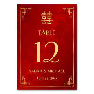 Numéro De Table Mariage chinois moderne