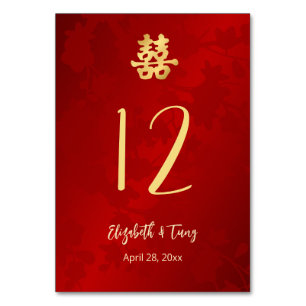 Numéro De Table Mariage chinois moderne