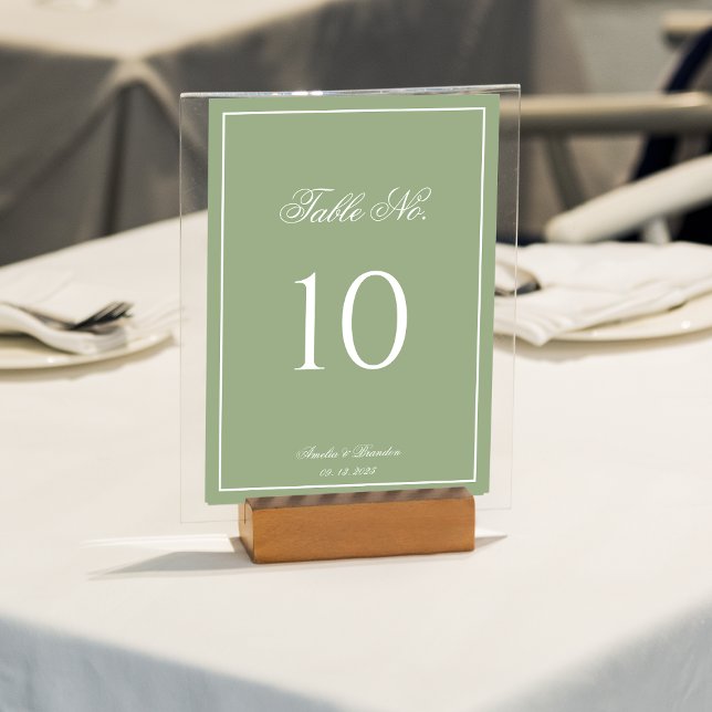Numéro De Table Mariage classique à l'écriture cursive avec bordur (Créateur téléchargé)