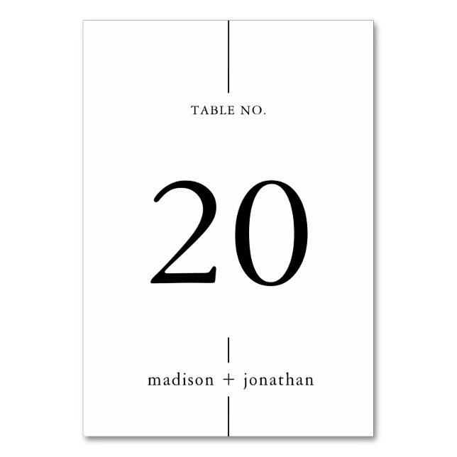 Numéro de table Mariage classique simple (Par défaut)
